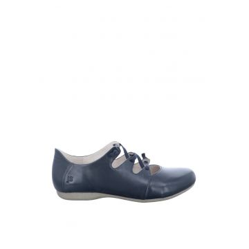 Pantofi dama  FIONA 04 - piele naturala - albastru marin - cu sireturi -