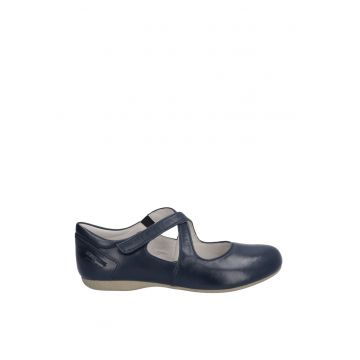Pantofi dama  FIONA 72 - piele naturala - albastru - fixare Velcro