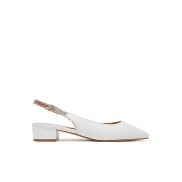 Pantofi dama -  piele naturala - alb -