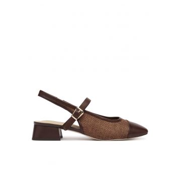 Pantofi dama -  piele naturala - maro