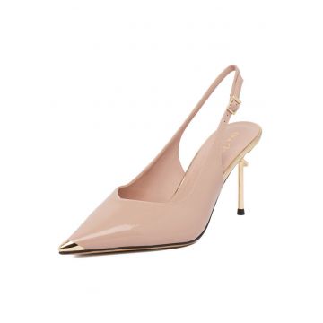 Pantofi dama -  piele naturala - stiletto - bej