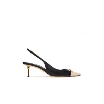 Pantofi dama -  piele naturala - toc stiletto - negru
