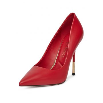 Pantofi dama -  piele naturala - toc stiletto - rosu