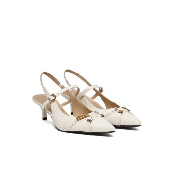 Pantofi dama SD0489 P003 -  Piele naturala - Alb