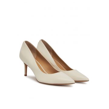 Pantofi dama -  stiletto - alb - piele naturala