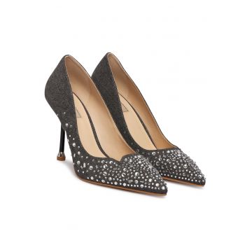 Pantofi dama -  stiletto - bleumarin - piele ecologica