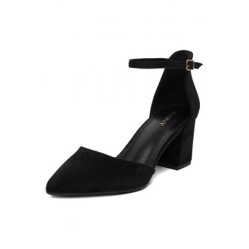 Pantofi dama -  textil - negru - toc clasic