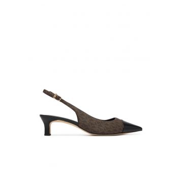 Pantofi dama -  toc mic - piele ecologica - maro