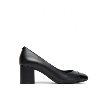 Pantofi dama -  toc - piele naturala - negru