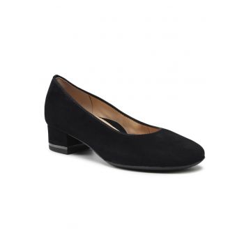 Pantofi dama -  toc - textil - negru -