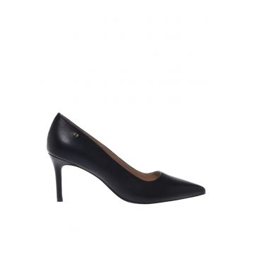 Pantofi de piele cu varf ascutit - Negru