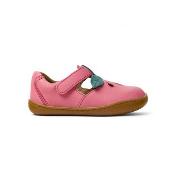 Pantofi din piele cu velcro - Rosu