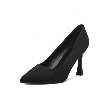 Pantofi pentru dama -  stiletto - negru - textil