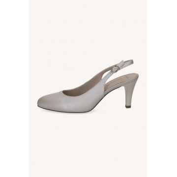 Pantofi slingback din piele cu catarama - Maro nisip