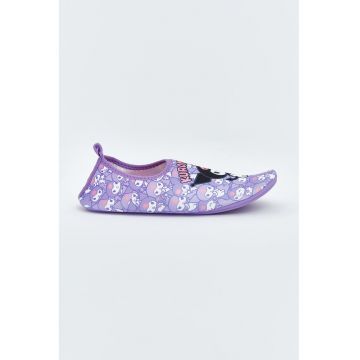 Pantofi slip-on cu imprimeu - pentru inot - Negru/Lila/Roz