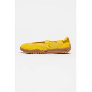 Balerini cu insertii de piele intoarsa Run Star - Galben neon
