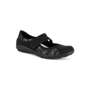 Balerini dama -  material textil - negru - inchidere cu arici -
