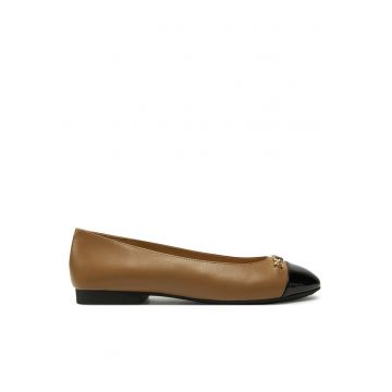 Balerini dama Rebeca -  piele naturala - negru/maro - Negru/Maro