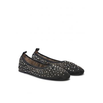 Balerini dama -  textil - negru