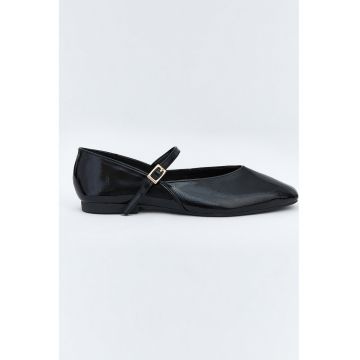 Balerini Mary-Jane cu varf patrat - Negru