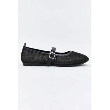 Balerini Mary Jane din plasa - Negru