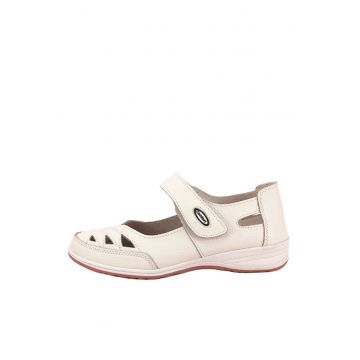 Balerini piele naturala Anisoara alb M4 8627 - Alb