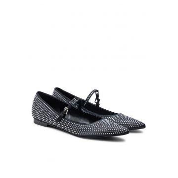 Balerini -  Textil - Negru/Argintiu -