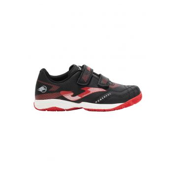 Ghete fotbal cu velcro copii Powerful JR pentru teren sintetic POJW2501TFV -  27 EU - Negru-Rosu Negru