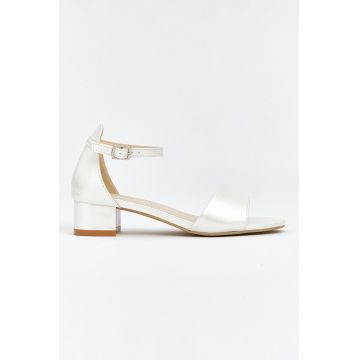 Pantofi bocklet din piele ecologica - Alb