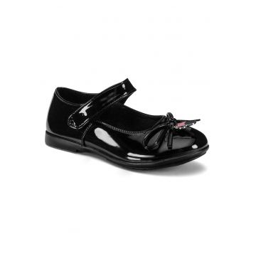 Pantofi copii -  balerini - velcro - negru - sintetic