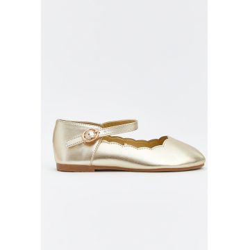 Pantofi cu varf rotund - Auriu
