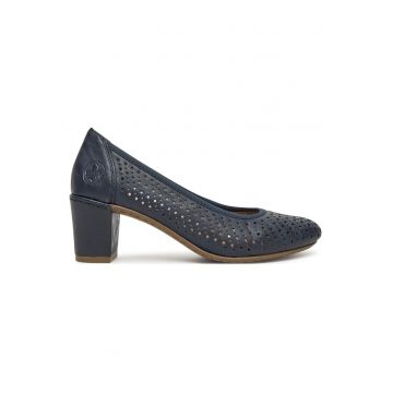 Pantofi dama -  clasic - albastru - textil