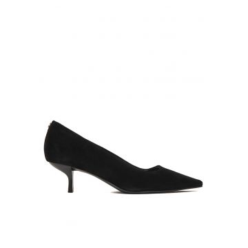 Pantofi dama  cu toc din piele naturala - Negru