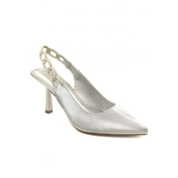 Pantofi dama decupati AM72409 - Argintiu