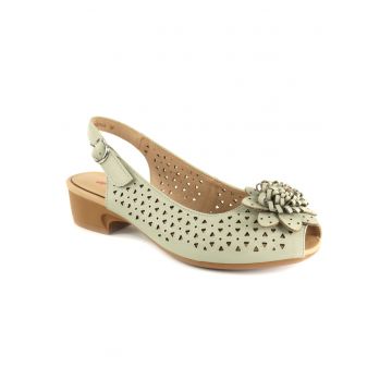 Pantofi dama decupati piele naturala X4X480016A B1 N - Verde