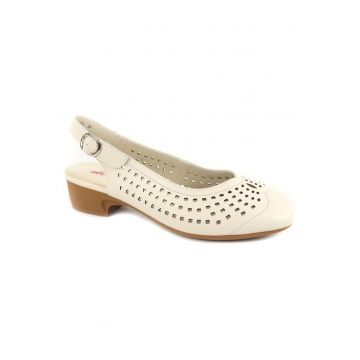 Pantofi dama decupati piele naturala X4X480017A 13 N - Alb