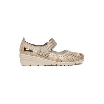 Pantofi dama -  piele naturala - bej L5359-90