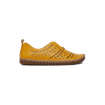 Pantofi dama -  piele naturala - galben