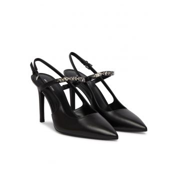 Pantofi dama -  stiletto - negru - piele naturala