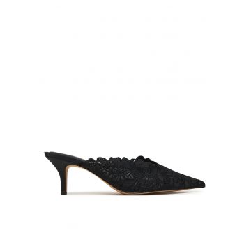Pantofi dama -  stiletto - negru - tesatura