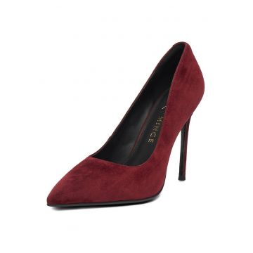 Pantofi dama -  stiletto - rosu - piele naturala -
