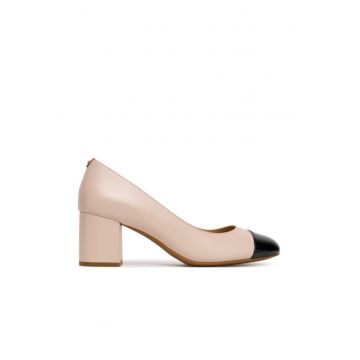 Pantofi dama -  toc - piele naturala - roz - model Soft Pink