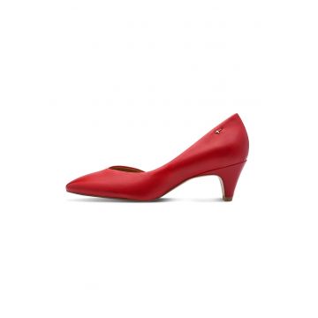 Pantofi de piele cu decupaj lateral - Rosu