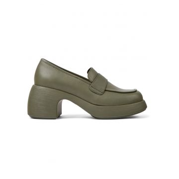 Pantofi de piele lacuita cu toc masiv Thelma