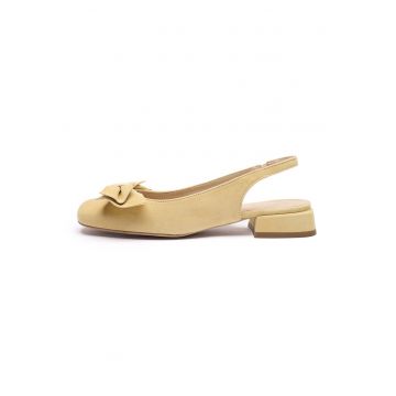 Pantofi slingback de piele intoarsa Marla - Galben