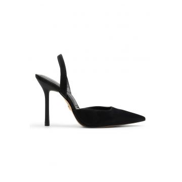 Pantofi slingback din piele ecologica cu toc inalt Berolden - Negru