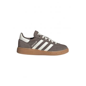 Pantofi Spezial din piele intoarsa pentru handbal - Maro taupe/Alb optic