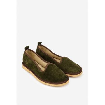 Balerini dama kaki din piele intoarsa
