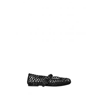 Balerini de piele cu design perforat Coralia Chic - Negru