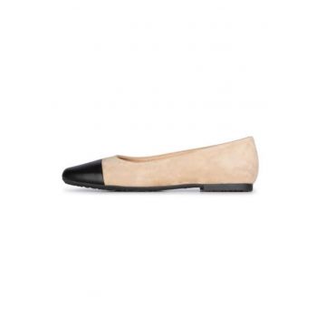 Balerini din piele intoarsa color block Vive